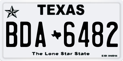 TX license plate BDA6482
