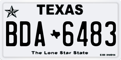 TX license plate BDA6483