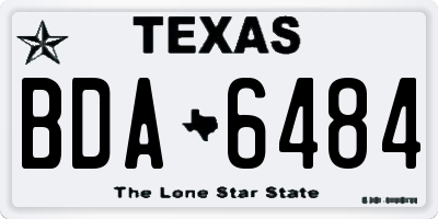 TX license plate BDA6484