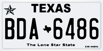 TX license plate BDA6486