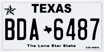 TX license plate BDA6487