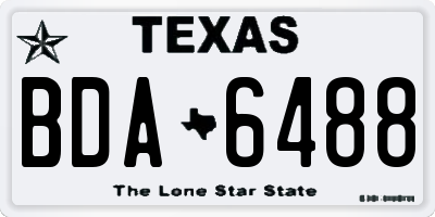 TX license plate BDA6488