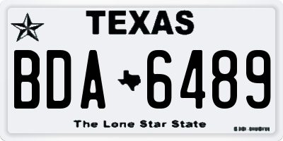 TX license plate BDA6489
