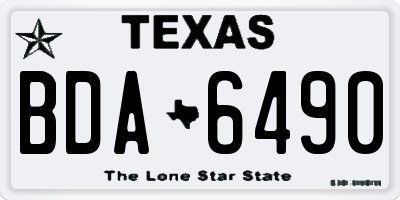 TX license plate BDA6490