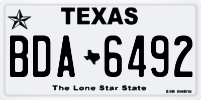 TX license plate BDA6492