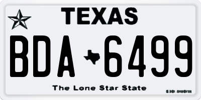TX license plate BDA6499