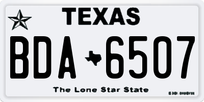 TX license plate BDA6507