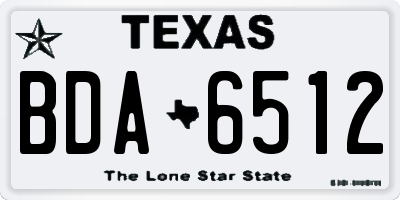 TX license plate BDA6512