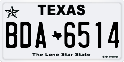 TX license plate BDA6514