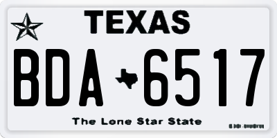 TX license plate BDA6517