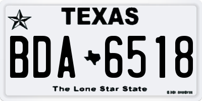 TX license plate BDA6518