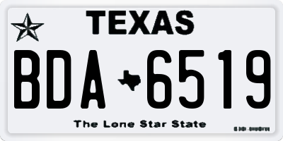 TX license plate BDA6519
