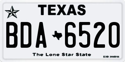 TX license plate BDA6520