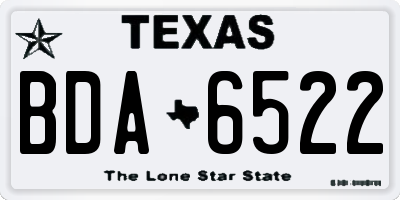 TX license plate BDA6522