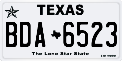 TX license plate BDA6523