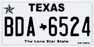 TX license plate BDA6524