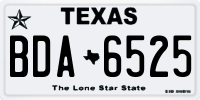 TX license plate BDA6525