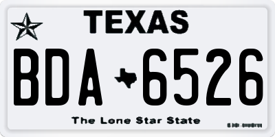 TX license plate BDA6526