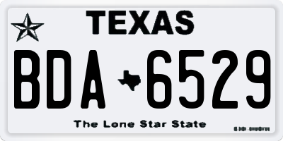 TX license plate BDA6529