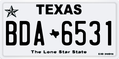 TX license plate BDA6531
