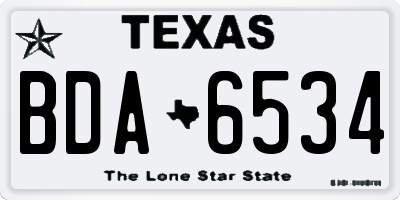 TX license plate BDA6534