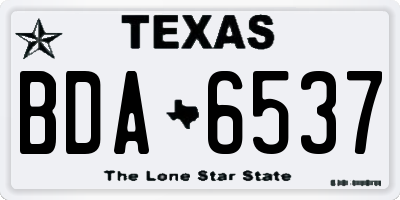 TX license plate BDA6537