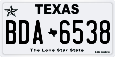 TX license plate BDA6538