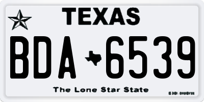 TX license plate BDA6539