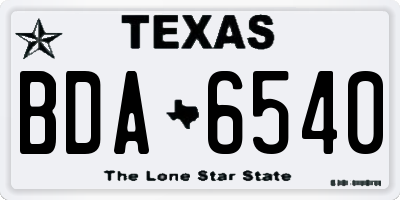 TX license plate BDA6540