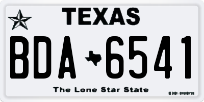 TX license plate BDA6541