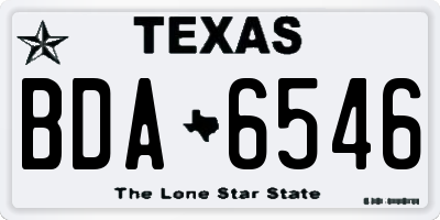 TX license plate BDA6546