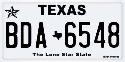 TX license plate BDA6548
