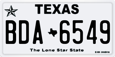 TX license plate BDA6549