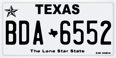 TX license plate BDA6552