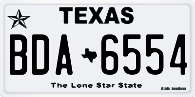 TX license plate BDA6554