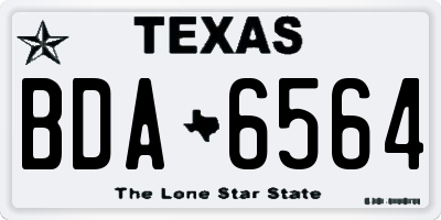TX license plate BDA6564