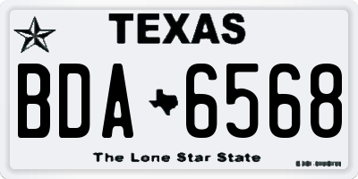 TX license plate BDA6568