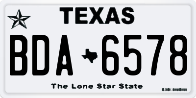 TX license plate BDA6578