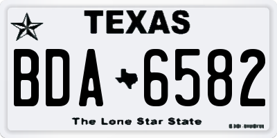 TX license plate BDA6582