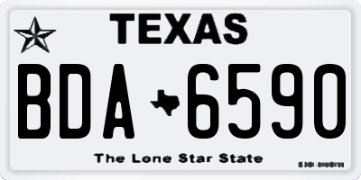 TX license plate BDA6590
