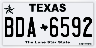 TX license plate BDA6592
