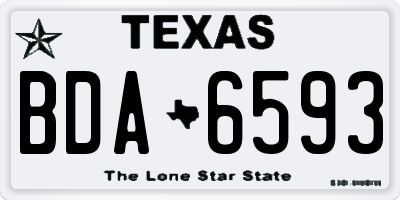 TX license plate BDA6593