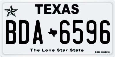 TX license plate BDA6596
