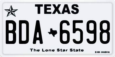 TX license plate BDA6598