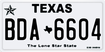 TX license plate BDA6604