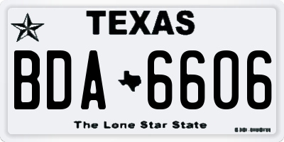 TX license plate BDA6606