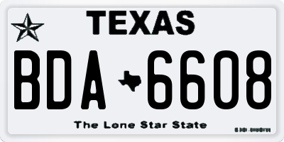 TX license plate BDA6608