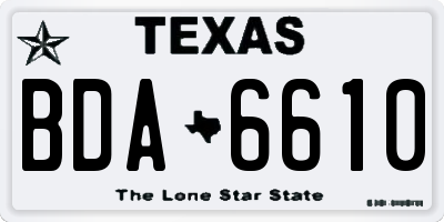TX license plate BDA6610