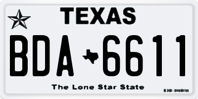 TX license plate BDA6611