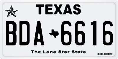 TX license plate BDA6616